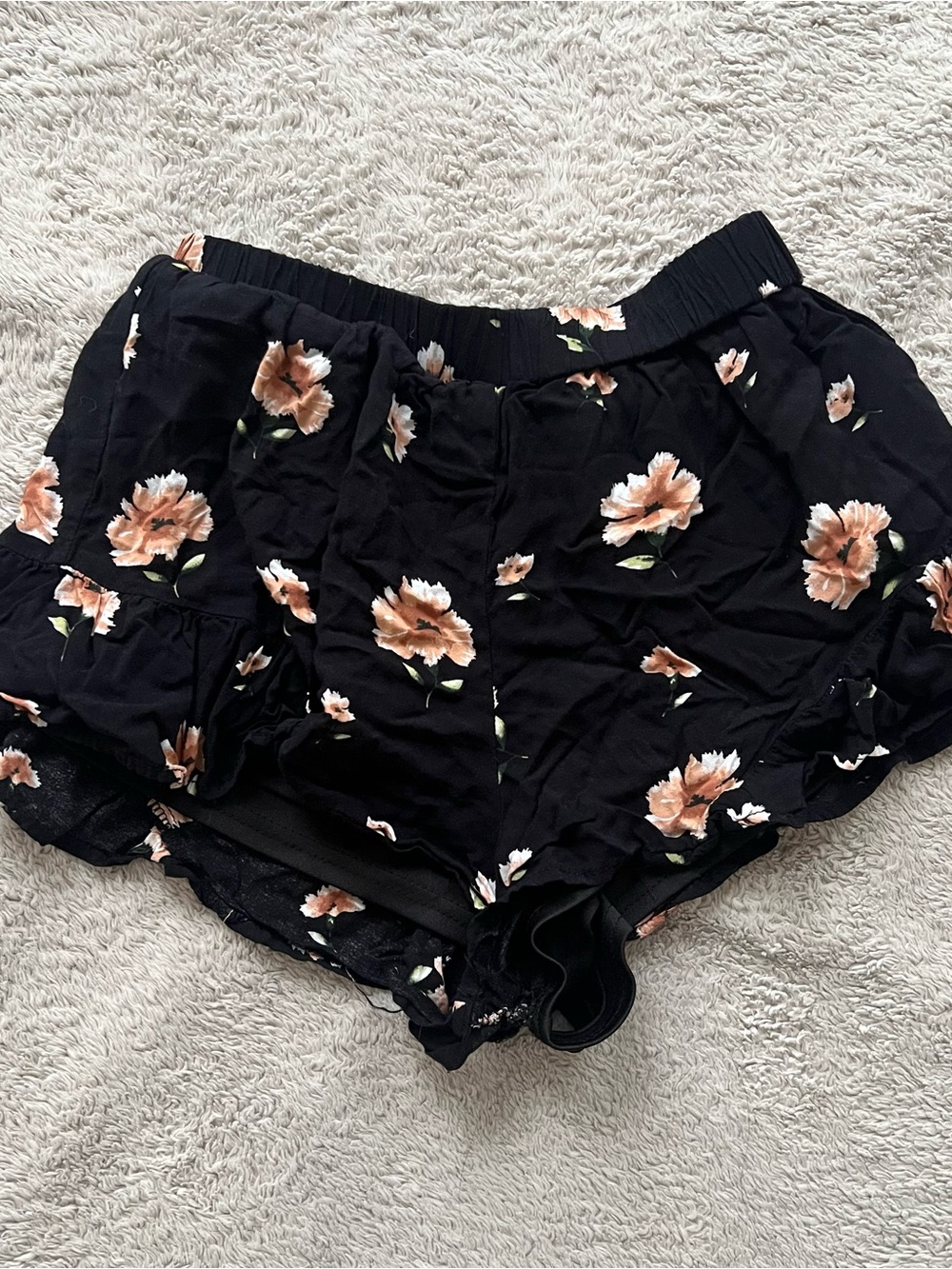 Fashion Nova Black Floral Shorts